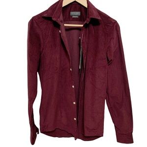 NWT Zara Burgundy Button-Down Shirt